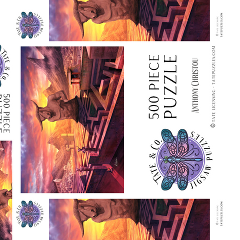 Darstellung des Puzzle Motivs Griechisches Labyrinth von Alithiiria  Mythologie -Anthony Christou Greek Labyrinth of Alithiiria  Mythology -Anthony Christou 500 Puzzle Schachtel 3D Modell