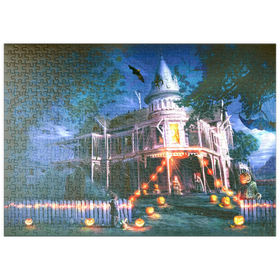 Darstellung des Puzzle Motivs Halloween-Spukhaus - Anthony Christou - Puzzleteile: 500