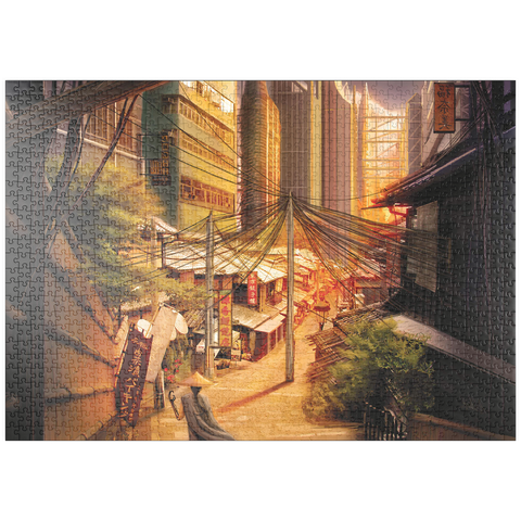 Darstellung des Puzzle Motivs Cyberpunk-Märkte in Tokio, Japan - Anthony Christou puzzleplate Cyberpunk Tokyo Markets Japan - Anthony Christou 1000 Puzzle