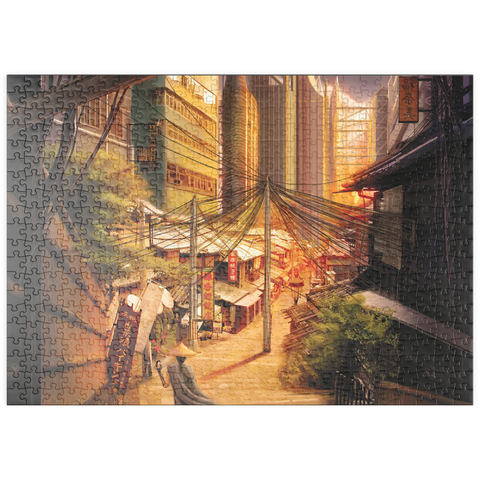 Darstellung des Puzzle Motivs Cyberpunk-Märkte in Tokio, Japan - Anthony Christou puzzleplate Cyberpunk Tokyo Markets Japan - Anthony Christou 500 Puzzle
