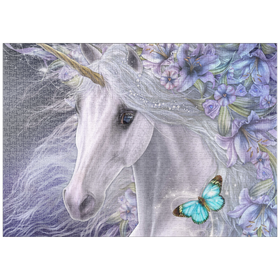 Darstellung des Puzzle Motivs Lillicorn Blumen-Einhorn - Laurie Prindle - Puzzleteile: 1000