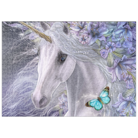 Darstellung des Puzzle Motivs Lillicorn Blumen-Einhorn - Laurie Prindle puzzleplate Lillicorn Floral Unicorn - Laurie Prindle 500 Puzzle