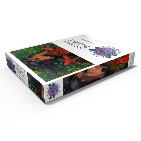 Darstellung des Puzzle Motivs Frohe Weihnachten, Morgan-Pferd - Laurie Prindle Merry Morgan Christmas Horse - Laurie Prindle 500 Puzzle Schachtel Ansicht1