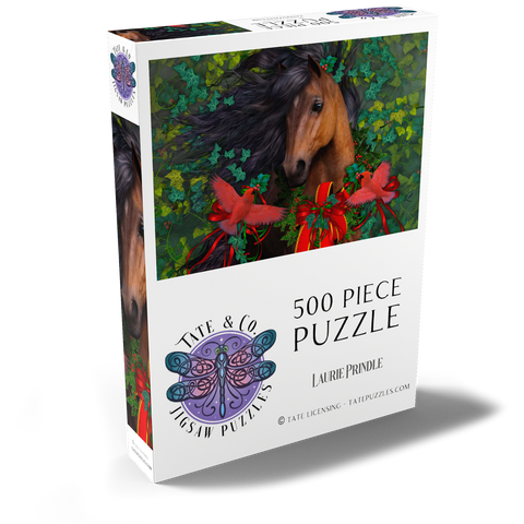 Darstellung des Puzzle Motivs Frohe Weihnachten, Morgan-Pferd - Laurie Prindle Merry Morgan Christmas Horse - Laurie Prindle 500 Puzzle Schachtel Ansicht2