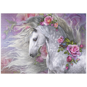 Darstellung des Puzzle Motivs Summer Rose Horse - Laurie Prindle - Puzzleteile: 1000