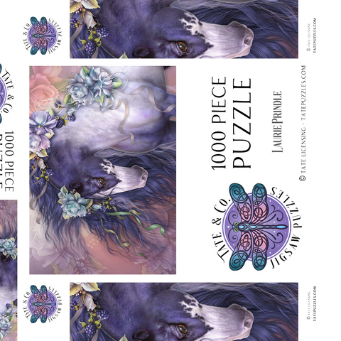 Darstellung des Puzzle Motivs Frühlingsblühendes Pferd - Laurie Prindle Spring Blossom Horse - Laurie Prindle 1000 Puzzle Schachtel 3D Modell