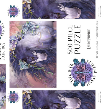 Darstellung des Puzzle Motivs Spring Blossom Horse - Laurie Prindle 500 Puzzle Schachtel 3D Modell