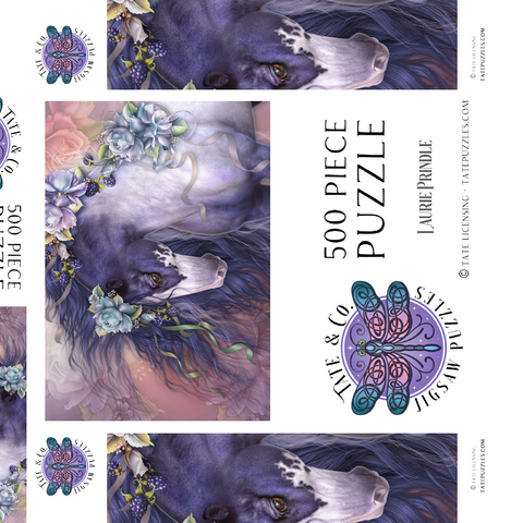 Darstellung des Puzzle Motivs Frühlingsblühendes Pferd - Laurie Prindle Spring Blossom Horse - Laurie Prindle 500 Puzzle Schachtel 3D Modell