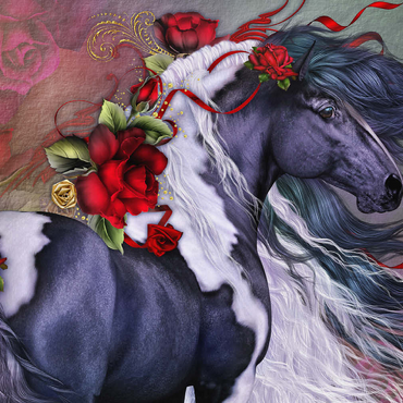 Darstellung des Puzzle Motivs Gypsy Rose Horse - Laurie Prindle 500 Puzzle 3D Modell