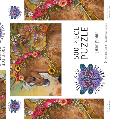 Darstellung des Puzzle Motivs Sommer-Sonnenpferd - Laurie Prindle Summer Sunshine Horse - Laurie Prindle 500 Puzzle Schachtel 3D Modell