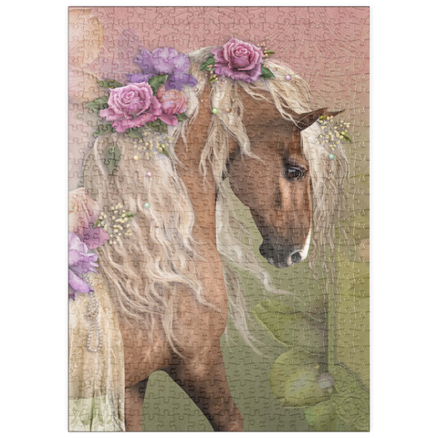 Darstellung des Puzzle Motivs Schönes Pferd - Laurie Prindle puzzleplate Beau Cheval Horse - Laurie Prindle 500 Puzzle