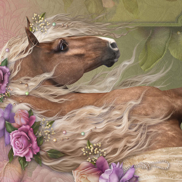 Darstellung des Puzzle Motivs Beau Cheval Horse - Laurie Prindle 500 Puzzle 3D Modell