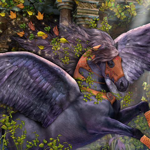Darstellung des Puzzle Motivs Gwarchodwyr Fantasy-Pferd - Laurie Prindle Gwarchodwyr Fantasy Horse - Laurie Prindle 1000 Puzzle 3D Modell