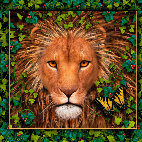 Darstellung des Puzzle Motivs Die Rückkehr des Königs Wildtiere - Laurie Prindle Return of the King Wildlife - Laurie Prindle 1000 Puzzle 3D Modell