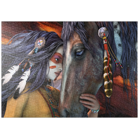 Darstellung des Puzzle Motivs Seelenberührung Pferd - Laurie Prindle puzzleplate Soul Touch Horse Laurie Prindle 1000 Puzzle
