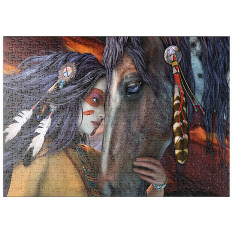 Darstellung des Puzzle Motivs Seelenberührung Pferd - Laurie Prindle puzzleplate Soul Touch Horse Laurie Prindle 500 Puzzle