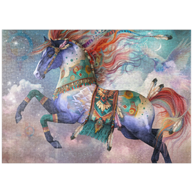 Darstellung des Puzzle-Motivs Traumjäger Pferd -  Laurie Prindle – Puzzleteile: 1000