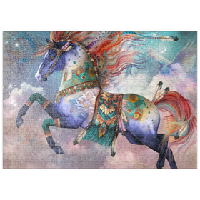 Darstellung des Puzzle-Motivs Traumjäger Pferd -  Laurie Prindle – Puzzleteile: 500