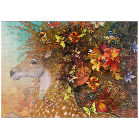 Darstellung des Puzzle Motivs Waldgeist: Herbstpferd - Laurie Prindle puzzleplate Forest Spirit: Fall Horse Laurie Prindle 1000 Puzzle