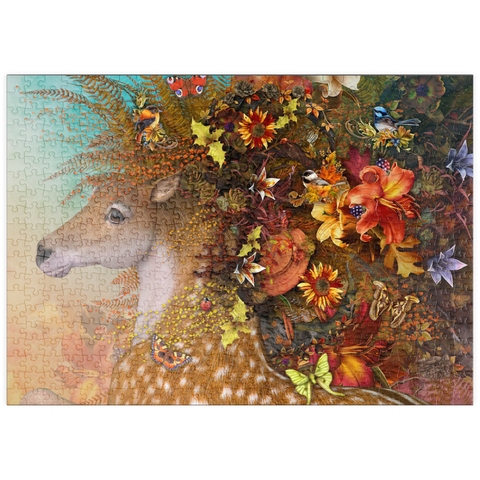 Darstellung des Puzzle Motivs Waldgeist: Herbstpferd - Laurie Prindle puzzleplate Forest Spirit: Fall Horse Laurie Prindle 500 Puzzle
