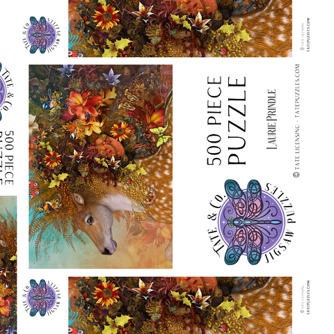 Darstellung des Puzzle Motivs Waldgeist: Herbstpferd - Laurie Prindle Forest Spirit: Fall Horse Laurie Prindle 500 Puzzle Schachtel 3D Modell