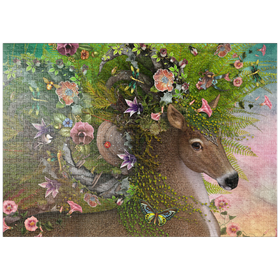 Darstellung des Puzzle-Motivs Waldgeist: Frühlingspferd - Laurie Prindle – Puzzleteile: 1000