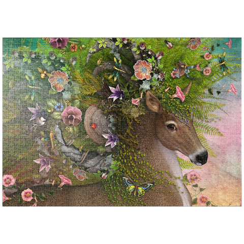 Darstellung des Puzzle Motivs Waldgeist: Frühlingspferd - Laurie Prindle puzzleplate Forest Spirit: Spring Horse Laurie Prindle 1000 Puzzle