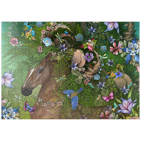 Darstellung des Puzzle-Motivs Waldgeist: Sommerpferd - Laurie Prindle – Puzzleteile: 1000