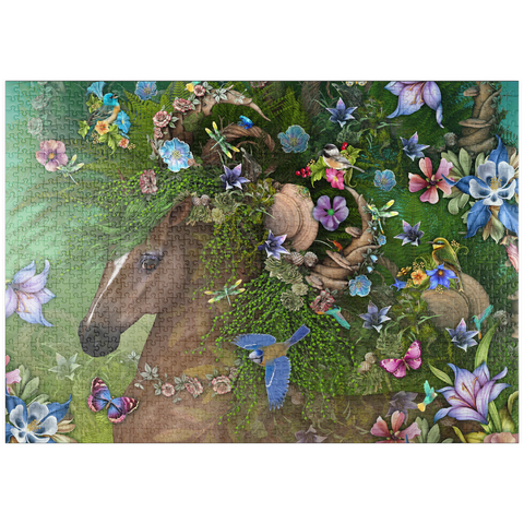 Darstellung des Puzzle Motivs Waldgeist: Sommerpferd - Laurie Prindle puzzleplate Forest Spirit: Summer Horse Laurie Prindle 1000 Puzzle