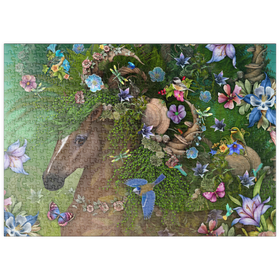 Darstellung des Puzzle-Motivs Waldgeist: Sommerpferd - Laurie Prindle – Puzzleteile: 500