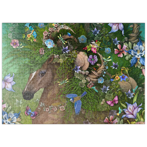 Darstellung des Puzzle Motivs Waldgeist: Sommerpferd - Laurie Prindle puzzleplate Forest Spirit: Summer Horse Laurie Prindle 500 Puzzle