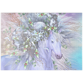 Darstellung des Puzzle-Motivs Waldgeist: Winterpferd - Laurie Prindle – Puzzleteile: 1000