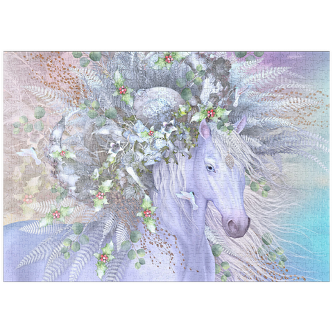 Darstellung des Puzzle Motivs Waldgeist: Winterpferd - Laurie Prindle puzzleplate Forest Spirit: Winter Horse Laurie Prindle 1000 Puzzle
