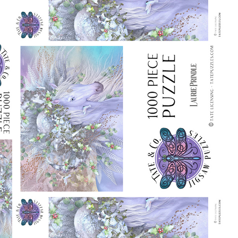 Darstellung des Puzzle Motivs Waldgeist: Winterpferd - Laurie Prindle Forest Spirit: Winter Horse Laurie Prindle 1000 Puzzle Schachtel 3D Modell