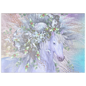 Darstellung des Puzzle-Motivs Waldgeist: Winterpferd - Laurie Prindle – Puzzleteile: 500