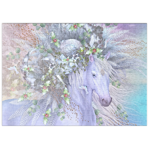 Darstellung des Puzzle Motivs Waldgeist: Winterpferd - Laurie Prindle puzzleplate Forest Spirit: Winter Horse Laurie Prindle 500 Puzzle