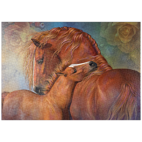 Darstellung des Puzzle Motivs MotherLove Pferd - Laurie Prindle puzzleplate MotherLove Horse Laurie Prindle 1000 Puzzle