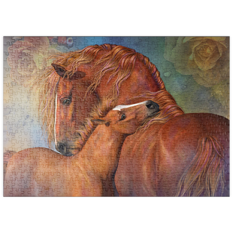 Darstellung des Puzzle Motivs MotherLove Pferd - Laurie Prindle puzzleplate MotherLove Horse Laurie Prindle 500 Puzzle
