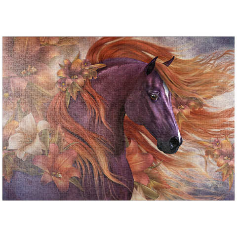 Darstellung des Puzzle Motivs Herbelfeuer II Pferd - Laurie Prindle puzzleplate Autumn Fire II Horse Laurie Prindle 1000 Puzzle
