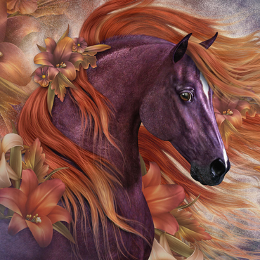 Darstellung des Puzzle Motivs Autumn Fire II Horse Laurie Prindle 1000 Puzzle 3D Modell