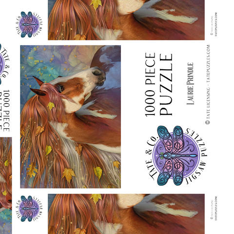 Darstellung des Puzzle Motivs Bernsteinfarbener Herbst - Laurie Prindle Amberfall Horse Laurie Prindle 1000 Puzzle Schachtel 3D Modell