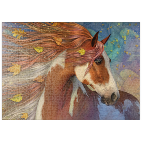 Darstellung des Puzzle-Motivs Bernsteinfarbener Herbst - Laurie Prindle – Puzzleteile: 500