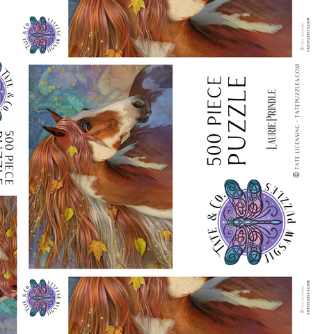 Darstellung des Puzzle Motivs Bernsteinfarbener Herbst - Laurie Prindle Amberfall Horse Laurie Prindle 500 Puzzle Schachtel 3D Modell