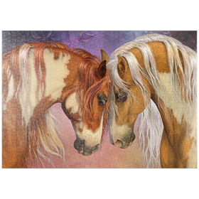 Darstellung des Puzzle-Motivs Zwei Herzen II Pferde - Laurie Prindle – Puzzleteile: 1000