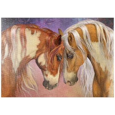 Darstellung des Puzzle Motivs puzzleplate Two Hearts II Horses Laurie Prindle 1000 Puzzle