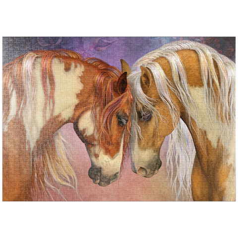 Darstellung des Puzzle Motivs Zwei Herzen II Pferde - Laurie Prindle puzzleplate Two Hearts II Horses Laurie Prindle 1000 Puzzle