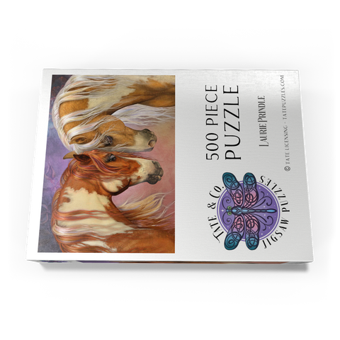 Darstellung des Puzzle Motivs Zwei Herzen II Pferde - Laurie Prindle Two Hearts II Horses Laurie Prindle 500 Puzzle Schachtel Ansicht3