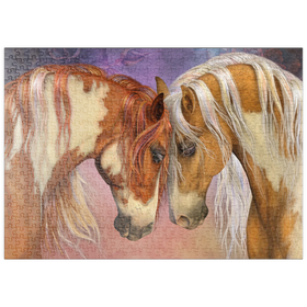 Darstellung des Puzzle-Motivs Zwei Herzen II Pferde - Laurie Prindle – Puzzleteile: 500