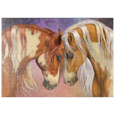 Darstellung des Puzzle Motivs puzzleplate Two Hearts II Horses Laurie Prindle 500 Puzzle