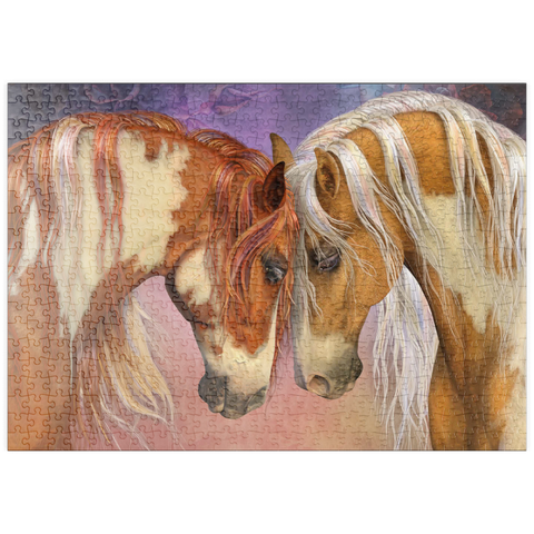 Darstellung des Puzzle Motivs Zwei Herzen II Pferde - Laurie Prindle puzzleplate Two Hearts II Horses Laurie Prindle 500 Puzzle
